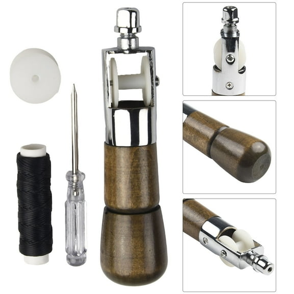 Leather Sewing Awl Kit Hand Stitcher Set Lock Stitching Hand Stitcher Sewing Needle Thread Kit Household DIY Craft Stitch Tools
