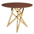 thumbnail image 3 of 37Inch Round Dining Table, Small Round Kitchen Table With Golden Metal Legs, Suitable For 2 To 4 People, Modern Dining Room Table, 3 of 12