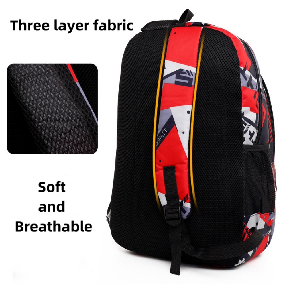 Mochila escolar para niños, camuflaje para niñas, impermeable, para adolescentes y niños, roja 4