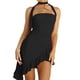 thumbnail image 2 of Lucakuins Vestido ajustado para mujer, sin mangas, cuello halter, sin espalda, con cordones irregulares, vestido midi con volantes Lucakuins  moda, 2 of 9