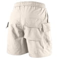 thumbnail image 6 of Men's Casual Sports Shorts with Elastic Waistband Zipper Pocket Joggers Sweatpants, Straight Leg Lightweight Quick Dry Breathable, for Gym Workout Running Daily Wear | AKLJWH,Beige 4XL, 6 of 9