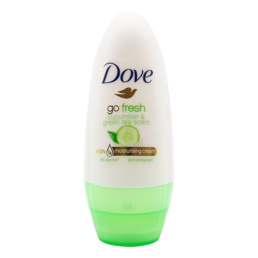 Dove Anti-Perspirant Deodorant Roll On Cucumber & Green Tea, Dry 48H ,40ml-12 Pk