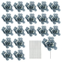 20 Sets Artificial Hydrangea Flower Heads with Stems,Fake Flower Silk for Bouquet Table Home Wedding,Dark Blue