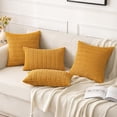thumbnail image 2 of SUSIELADY Pack of 2 Corduroy Decorative Throw Pillow Covers 18x18 Inch Soft Boho Striped Pillow Covers Modern Farmhouse Home Decor for Sofa Living Room Couch Bed, Yellow, 2 of 5