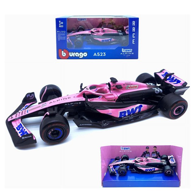 1:43 Aston Martin AMR23 Mercedes W14 Red Bull RB19 Miami GP Ferrari SF23 Alpine A523 F1 Model Formula Car Static Racing A523-31 Pink