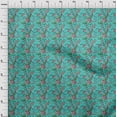 thumbnail image 4 of oneOone Velvet Turquoise Blue Fabric Asian Japanese Floral Craft Projects Decor Fabric Printed By The Yard 58 Inch Wide, 4 of 4