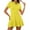 Yellow, variant on Dresses Solid Color Women Collared Short Sleeve Ruffled Tennis Exercise Mini Summer Dress Classic Sundress Flowy Vacation Dress