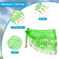 thumbnail image 3 of Uxcell Women's Belly Dance Hip Scarf with Sequins Triangle Wrap Skirts Waist Chain for Party Costume Performance Light Green, 3 of 7