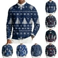 thumbnail image 2 of TrdSipl Men Christmas Sweaters Reindeer Vacation Party Knit Sweater Xmas Cute Oversized Long Sleeve Crew Neck Graphic Pullover, 2 of 7