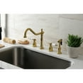 thumbnail image 3 of Kingston Brass KB1797BPLBS Bel-Air Double-Handle Widespread Kitchen Faucet with Brass Sprayer in Brushed Brass, 3 of 8