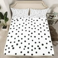 thumbnail image 2 of Manfei Cute Polka Dot Full Size Sheets,Geometric Circle Dot Bed Sheets,White Black Sheet Sets For Girls,Ultra Soft Home Decor,4 Pieces, 2 of 7