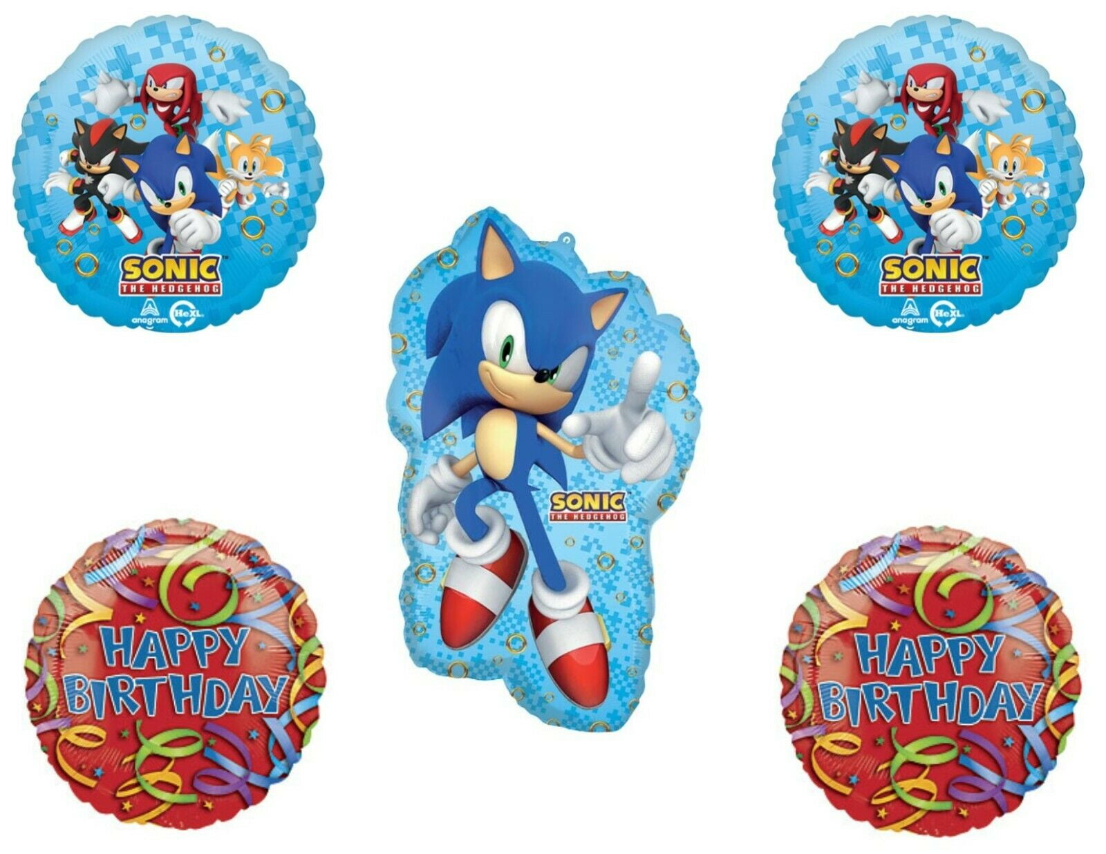 16PCS Sonic the Hedgehog Balloons Birthday Party Decorations Happy Birthday Banner Foil Balloon for Kids Baby Shower Birthday Party Suppliers