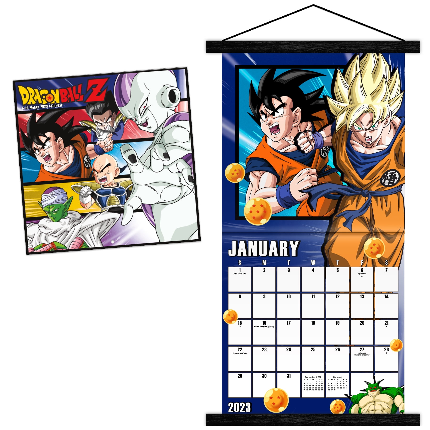 Trends International 2023 Dragon Ball Z Wall Calendar Magnetic Frame Walmart