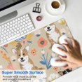 thumbnail image 4 of Long Mouse Pads for Desk,Corgi Dog and Flower Florals Desk Mats on Top Of Desks, Desk Mouse Pad Extra Large with 3mm Non-Slip Base and Stitched Edge for Gaming,Office,Work,Home 31.5"x11.8", 4 of 6