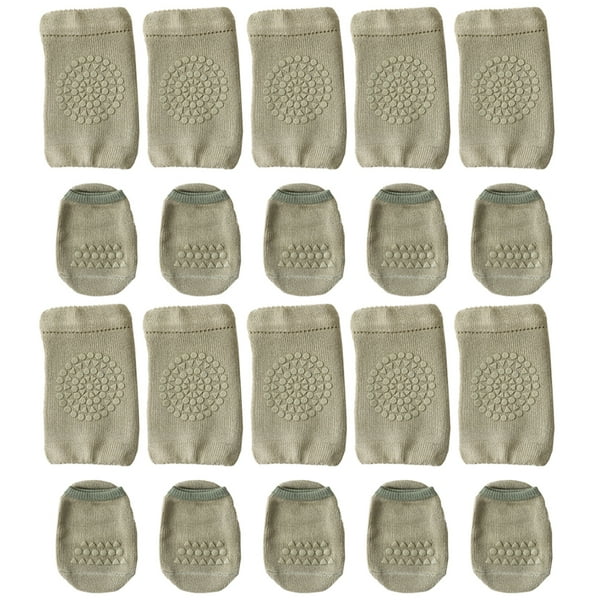 Juego de 5 pares de calcetines antideslizantes para bebé, rodilleras antideslizantes unisex y para gatear para bebés