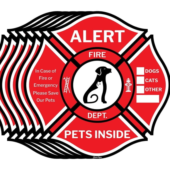 50 pegatinas Pet Rescue Alert para emergencias en caso de incendio