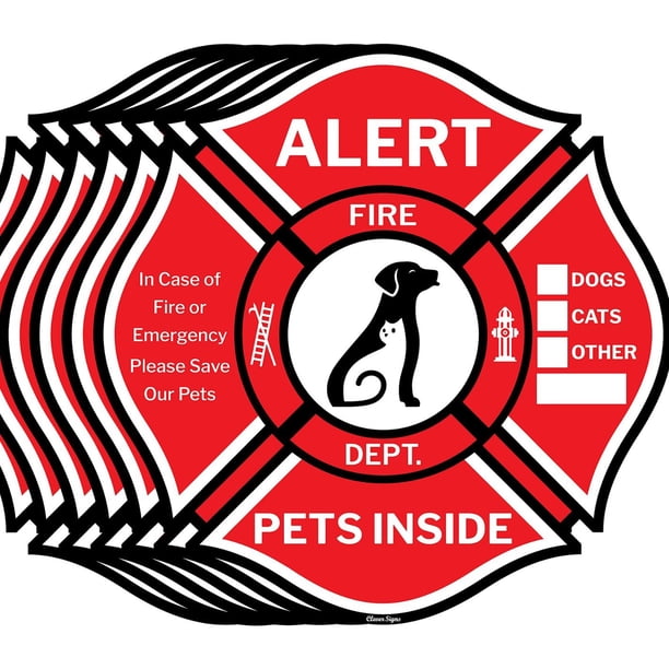 50 pegatinas Pet Rescue Alert para emergencias en caso de incendio