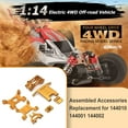 thumbnail image 1 of Remote Control Car Shock Mount Modification Metal Front Bumper Vehicle Rear Wing Set Replacement for WLtoys 144010 144001 144002 Gold, 1 of 9