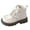White, variant on Girls Ankle Boots Glitter Pearl Lace up Combat Booties Fashion Lug Sole Fall Winter Elegant Princess Dress Boots White 2 Big Kids