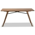thumbnail image 3 of Baxton Studio Saxton Mid-Century 35.4 in x 59.1 in x 29.3 in MDF Dining Table, Walnut Brown/Black, 3 of 8