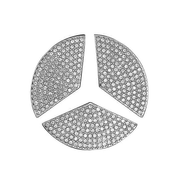 Mercedes Benz Steering Wheel Logo, Benz Logo Steering Wheel Decoration, DIY Rhinestone Decoration, Suitable for Mercedes Benz (45mm)