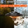 thumbnail image 4 of SKYSHALO Ceiling Mounted Patio Warmer, 1500W Electric Infrared Heater for Outdoors/Indoors, IP34 Rated with 23.6 inch Pull Cord & 20 inch Chain, Suitable for Deck, Patio, Dining Area, Workshop, 4 of 9