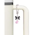 thumbnail image 3 of Delight Jewelry Mini Pink Bunny - Silvertone Bow Charm Accessory for Tumblers and Thermal Cups, 3 of 4