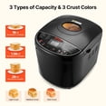 thumbnail image 4 of Compact Automatic Dough Machine 2LB 19-in-1 Bread Maker 3 Crust Colors Nonstick, 4 of 7