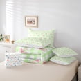 thumbnail image 5 of Homewish Kawaii Cartoon Bowknot Bedding Comforter Set 7-Piece for Girls, Dreamy Green Buffalo Plaid King Bedding Sets, Cute Bow-tie Reversible Bed Sheets, Microfiber Bedroom Decor, 5 of 7