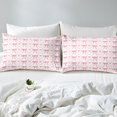 thumbnail image 3 of Cute Bow Fitted Sheet Pink Kawaii Bowknot Twin Bedding Set Watercolor Bow Tie Patchwork Pink White Bed Sheets Geometric Check Bow Sheets, 3 of 5