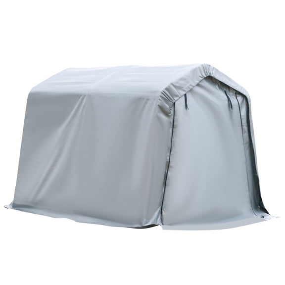 Dranite Gray 8x6 Car Canopy Tent, Heavy Duty PE Cover Storage Shelter for Car/Motorcycle
