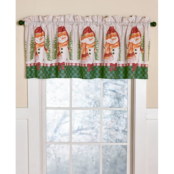 The Lakeside Collection Snowman Window Valance Walmart Com Walmart Com