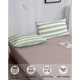 thumbnail image 4 of Sage Green Striped Pillow Covers King Size, Farmhouse Sage Green Stripes Soft Bed Throw Pillowcases Breathable Cooling Long Lumbar Body Pillow Sham Cover for Bed Sofa 20''x40'', 4 of 7