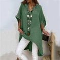 thumbnail image 2 of T-shirt Manches Courtes Femmes Mode Été Décontracté en Vrac Col en V Manches Courtes Tops Solides Blouse, 2 of 6