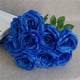 thumbnail image 5 of Ramo de rosas artificiales simulación floral decoración de la mesa de oficina en casa centro de mesa rosa falsa, azul Methold HA7033-09B, 5 of 5