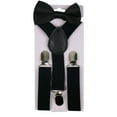 thumbnail image 2 of Cheers.US 2Pcs/Set Children Kids Baby Boys Girls Solid Color Clip-on Y-Shape Suspender Elastic Suspenders Bowtie, 2 of 3