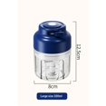 thumbnail image 5 of Electric Mini Garlic Chopper, Small Garlic Chopper Mincer Rechargeable, Portable Small Food Processor, 320ml Electric Food Chopper Tool for Mashing Onion Garlic Chili Ginger Fruits(Blue), 5 of 5