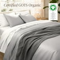 thumbnail image 4 of Bare Home Organic Cotton Duvet Cover Set - 400 Thread Count - Sateen Weave - Queen, Light Gray, 3-Pieces, 4 of 10