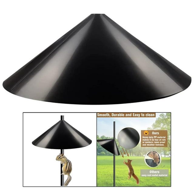 Cúpula a de alimentación de pájaros de 19 pulgadas, de ardilla, comederos de pájaros, deflector de fácil instalación, deflector de Estilo de varilla shamjiam Cubierta de comedero para pájaros