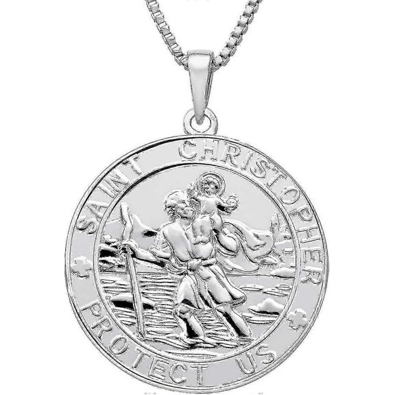 St. Christopher Jewelry Silver, Antiqued Religious Protector Talisman Pendant For Men Women, Coin/round/oval/medal/square/locket Tangrui