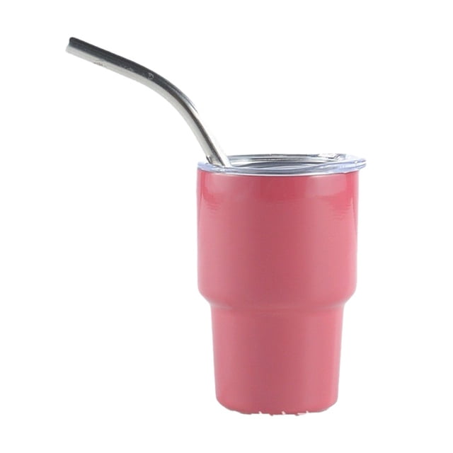Tasse d'Eau en Acier Inoxydable avec Paille Détachable Tasse d'Eau avec Paille 60ml Tasse en Acier Inoxydable avec Couvercle à Paille Résistant à la Rouille