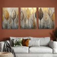 thumbnail image 6 of Abstract Leaf Wall Art Triptych – Modern Botanical Canvas Prints for Living Room Decor, 6 of 6