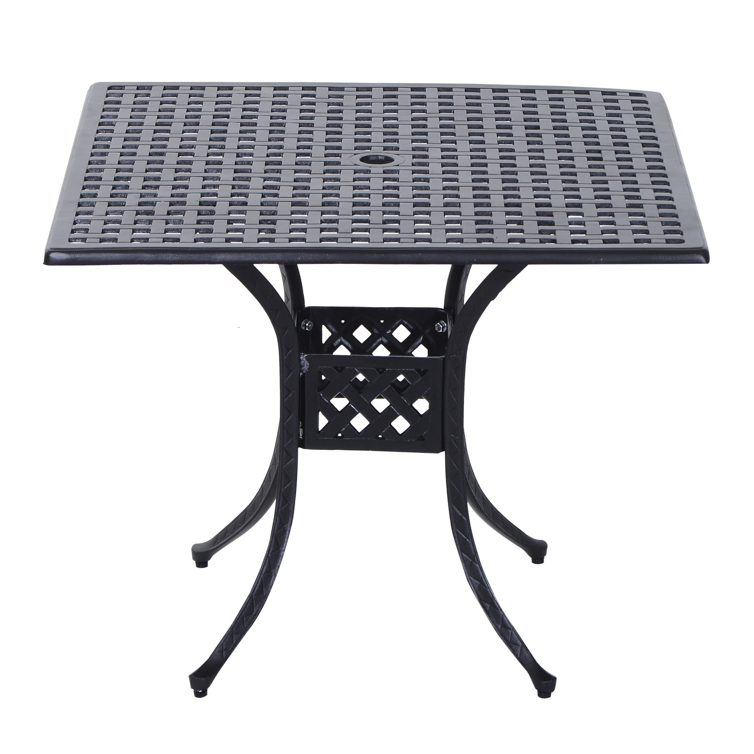 Outsunny 36" x 36" Square Metal Outdoor Patio Bistro Table with