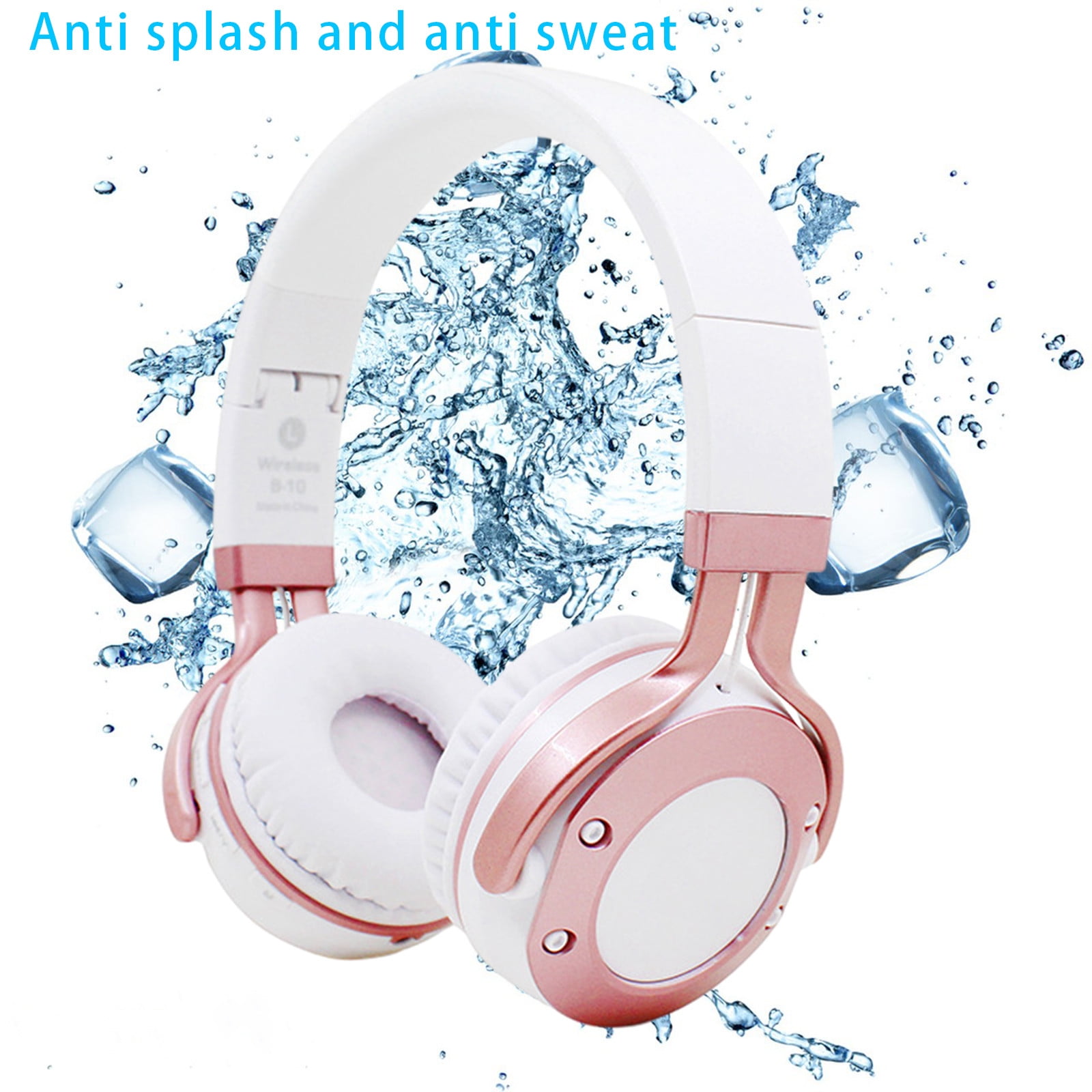 Wireless Earbuds Bluetooth Headphones 80hrs Playback Ear Buds Power Display with Noise Canceling Mic with Earhooks for Sports/Workout/Running(Pink)