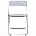 thumbnail image 3 of LeisureMod Folding Dining Chair in Acrylic with Chrome Steel Frame and Open-Back Design for Modern Home, Kitchen, Cafes Lawrence Collection Set of 2, 3 of 19