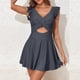 thumbnail image 5 of Augper Women's Swimsuit Ruffle Cutout Swimdress V Neck Wrap Swimwear, 5 of 9