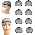 thumbnail image 1 of 15 Uds. Gorra de peluca de malla negra, parte superior abierta, gorra de red de nailon, gorra de peluca de malla de cúpula, gorras de pelo, 1 of 5