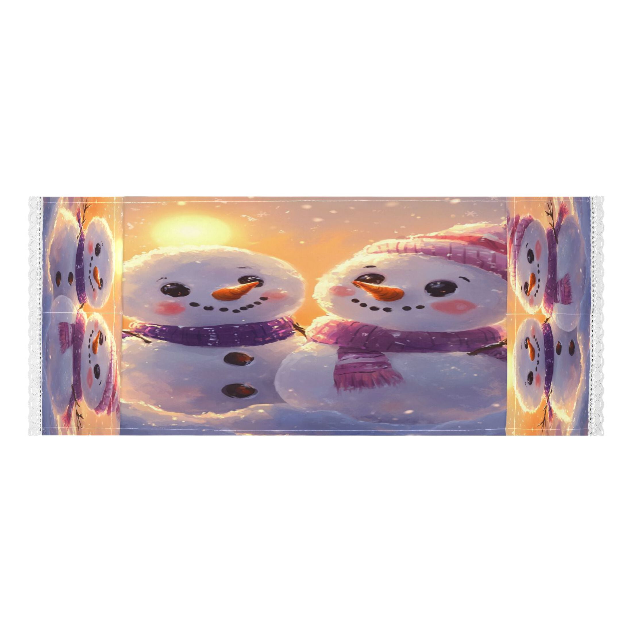WOBOGO Snowman at Sunset Washing Machine Cloth Dryer Refrigerator Top Cover Protective Non-Slip Mat For Kitchen Laundry