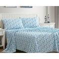 thumbnail image 3 of Elite Home Microfiber Coastal Bed Sheet Set, Queen, Clearwater Aqua, 3 of 5