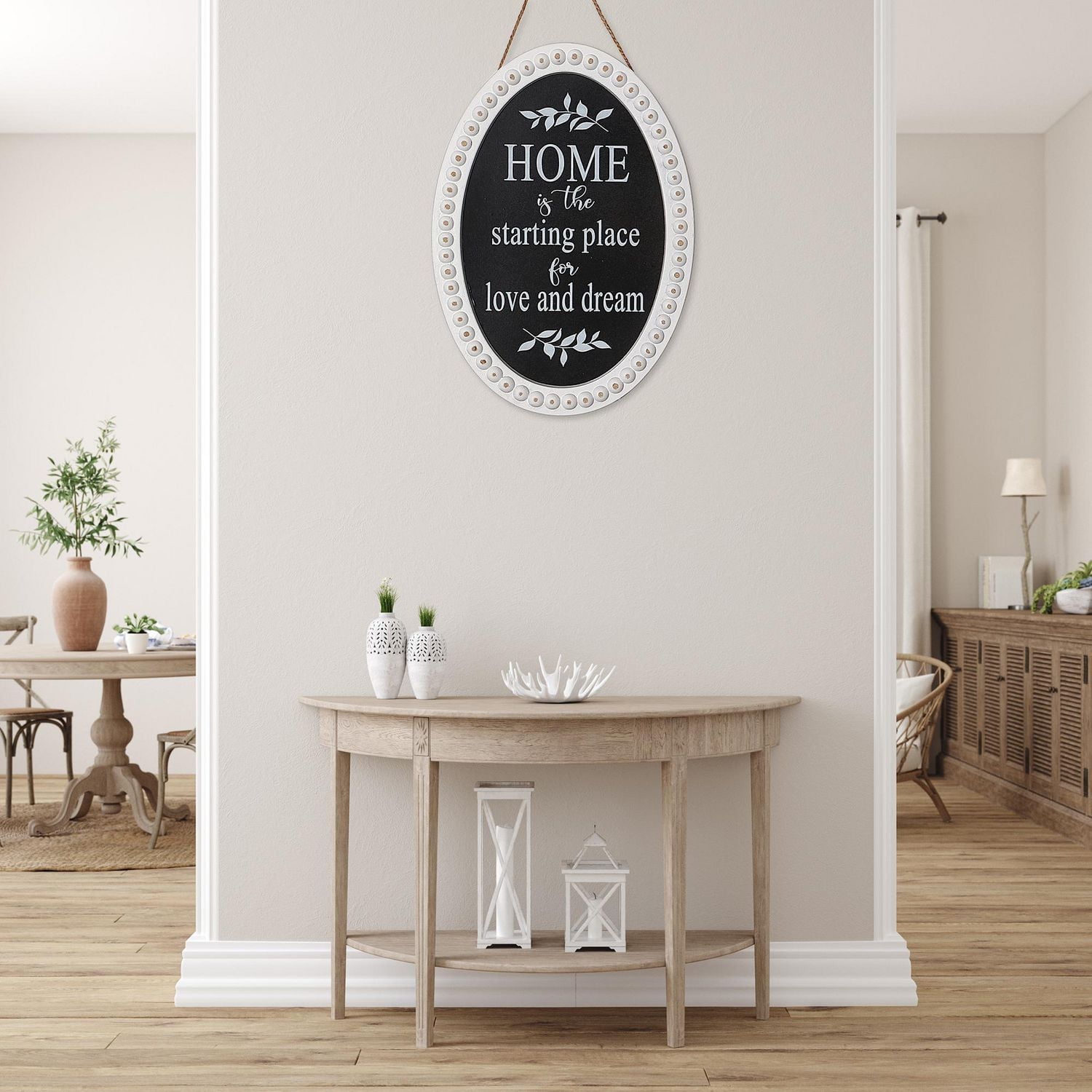 IH Casa Decor Signe Ovale Perlé En Bois À La Maison